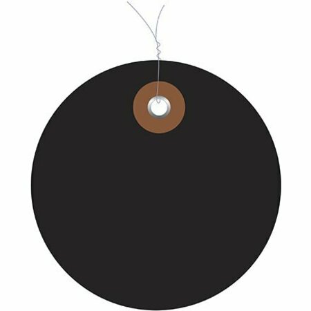 BSC PREFERRED 2'' Black Plastic Circle Tags - Pre-Wired, 100PK S-12329BL-PW